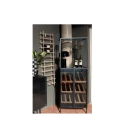 Stojak na wino PORTO BAR 60 x 170 cm czarny