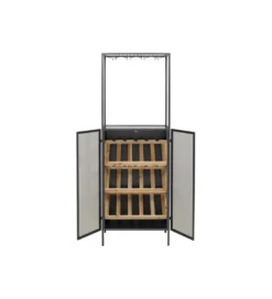 Stojak na wino PORTO BAR 60 x 170 cm czarny