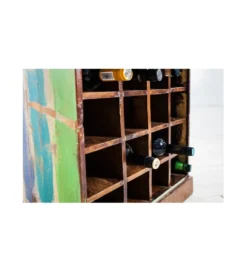 Stojak na wino BARGE 190 cm drewno mango