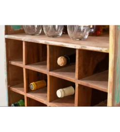 Stojak na wino BARGE 190 cm drewno mango
