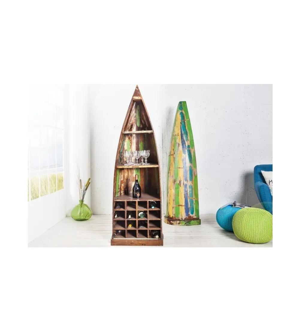 Stojak na wino BARGE 190 cm drewno mango