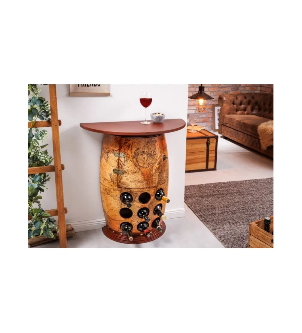 Stojak na wino GLOBE 75 cm drewno sosna