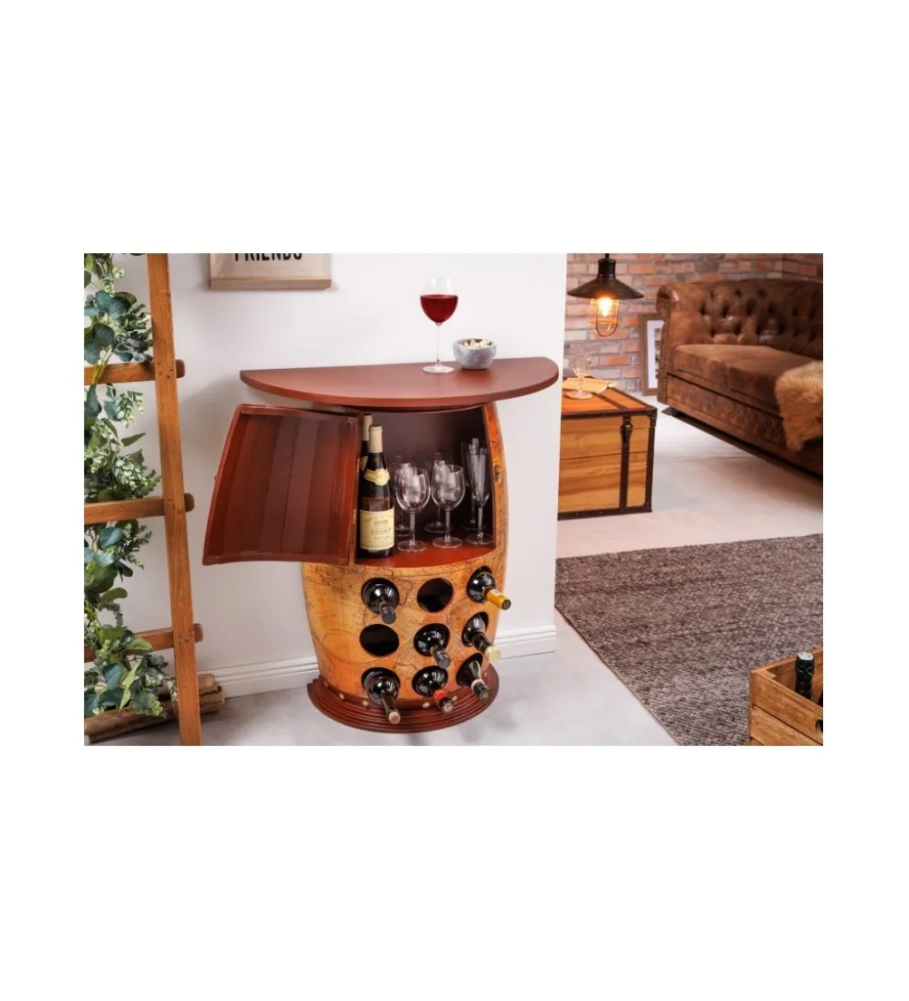Stojak na wino GLOBE 75 cm drewno sosna