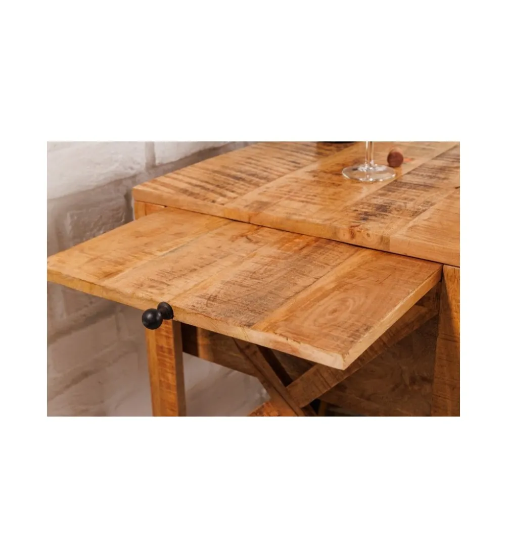 Stojak na wino REMMES 92 cm drewno mango