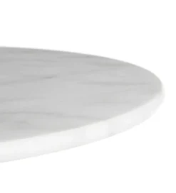 Stół okrągły AUESON 60 cm czarny blat w optyce marmuru