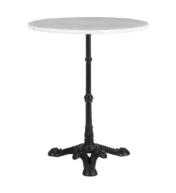 Stół okrągły AUESON 60 cm czarny blat w optyce marmuru