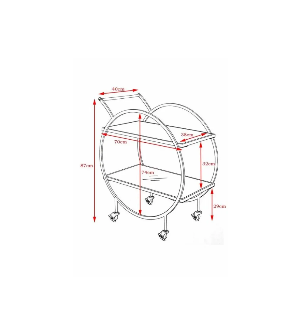 Stolik na kółkach LOFT 74 cm czarny