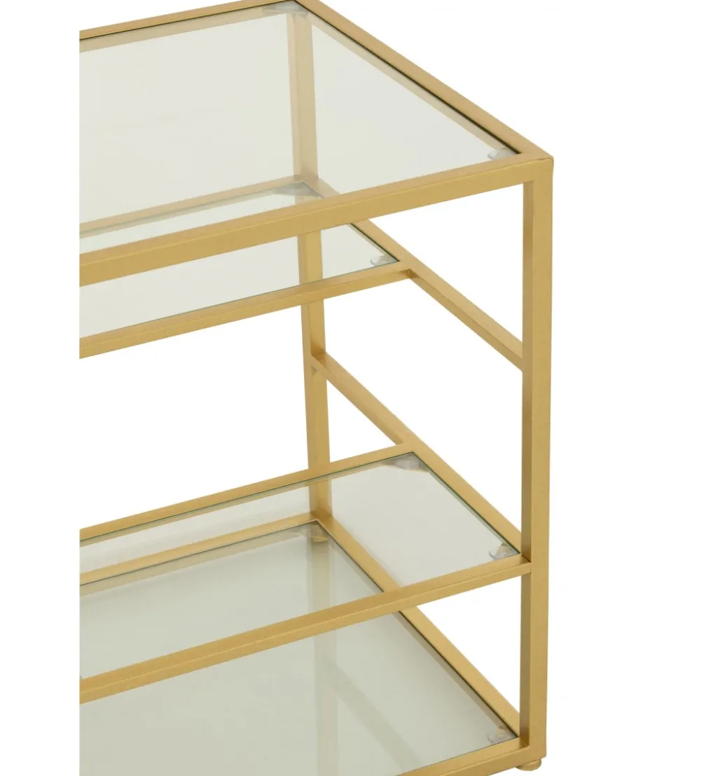 Stolik nocny RACKYN 40 cm szklana złota