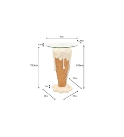 Stolik bistro ICE CREAM VANILLA 73 cm