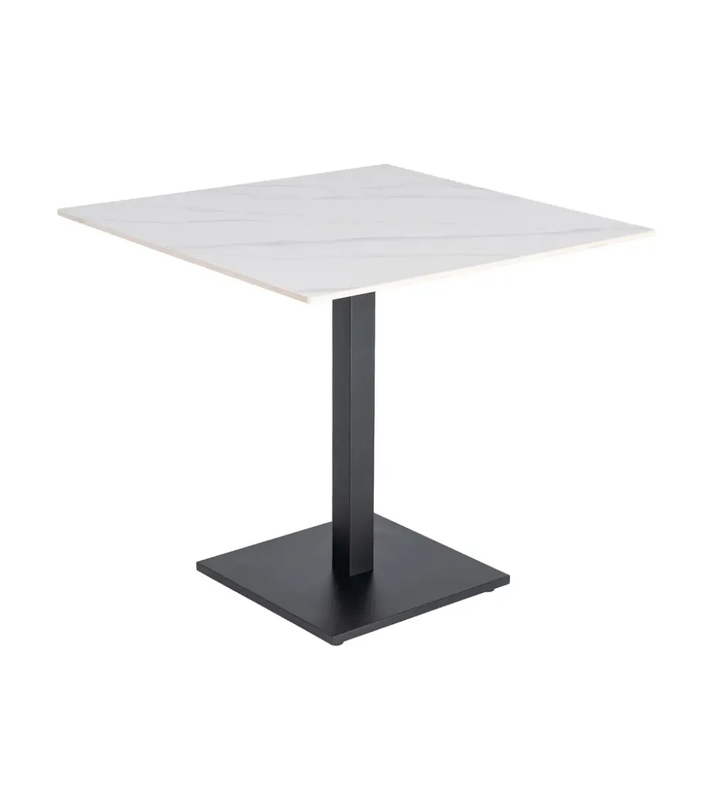 Stolik bistro SINTERED 80 cm efekt marmuru biały