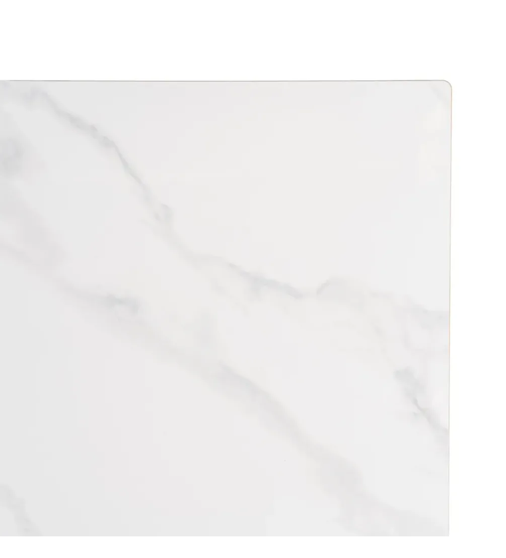 Stolik bistro SINTERED 80 cm efekt marmuru biały