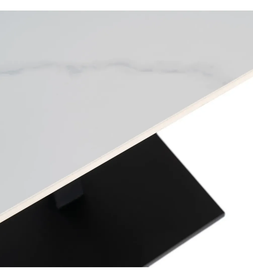 Stolik bistro SINTERED 80 cm efekt marmuru biały