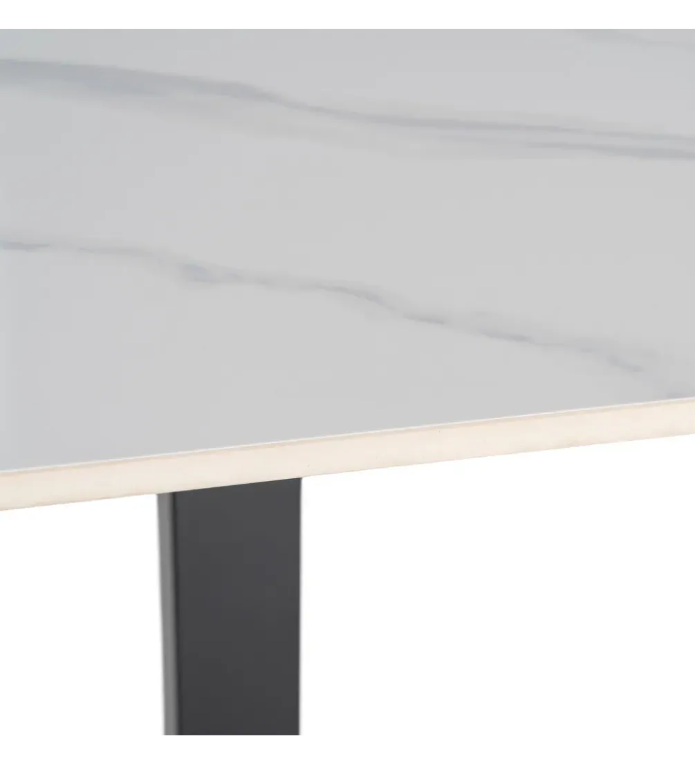 Stolik bistro SINTERED 80 cm efekt marmuru biały