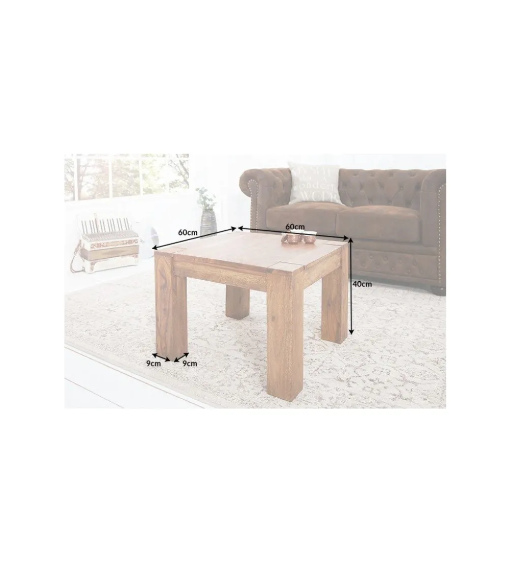 Stolik FINICE Makassar 60 cm drewno Sheesham