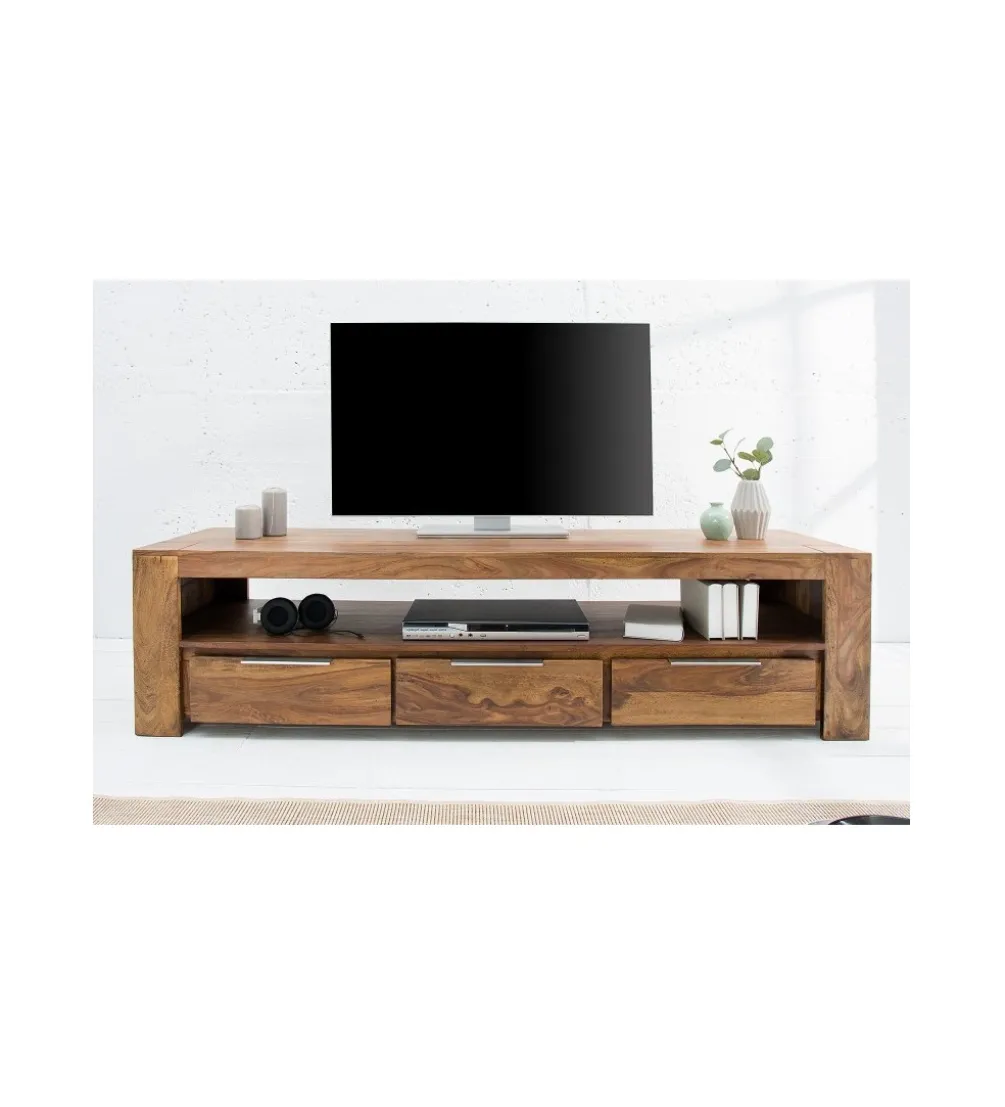 Stolik FINICE Makassar pod TV 170 cm drewno Sheesham