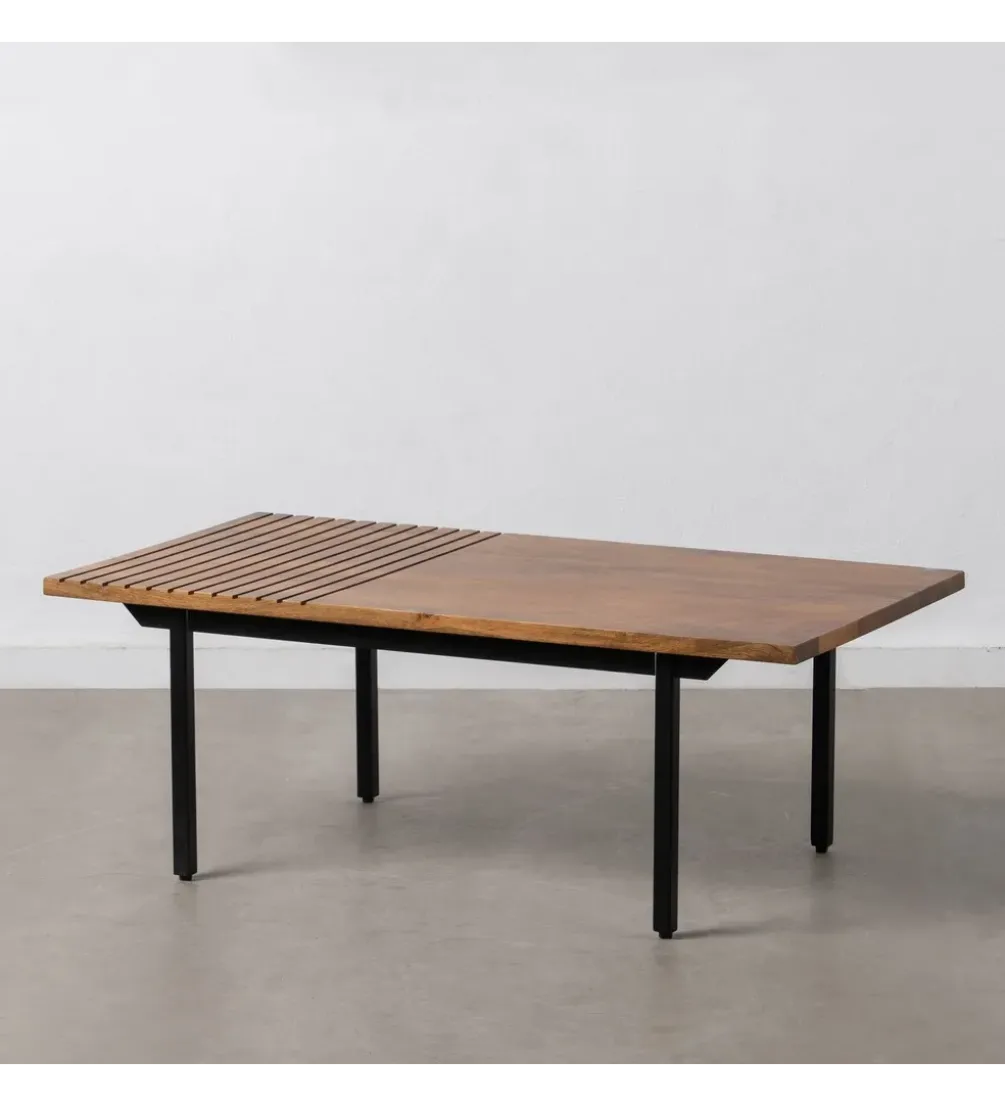 Stolik kawowy ABNER 110 cm drewno mango Brązowa
