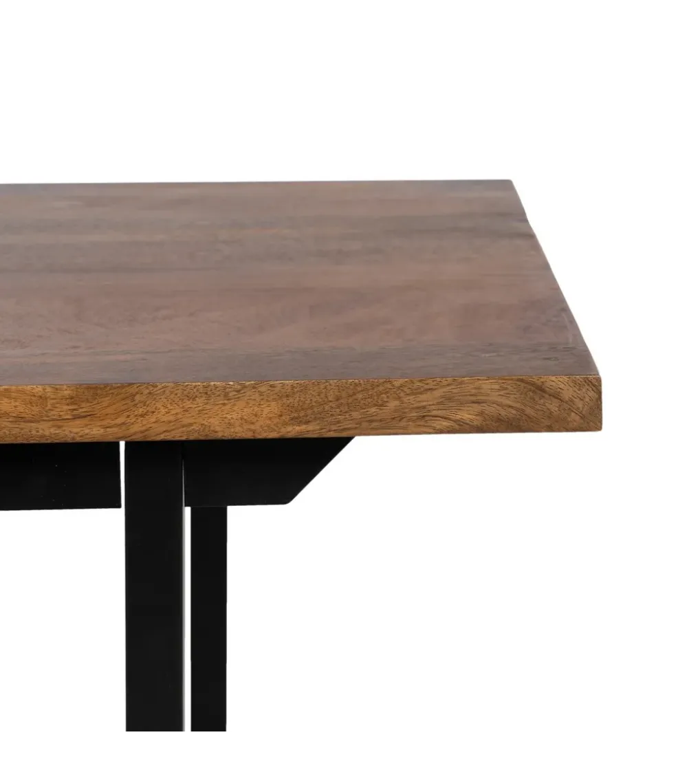 Stolik kawowy ABNER 110 cm drewno mango Brązowa