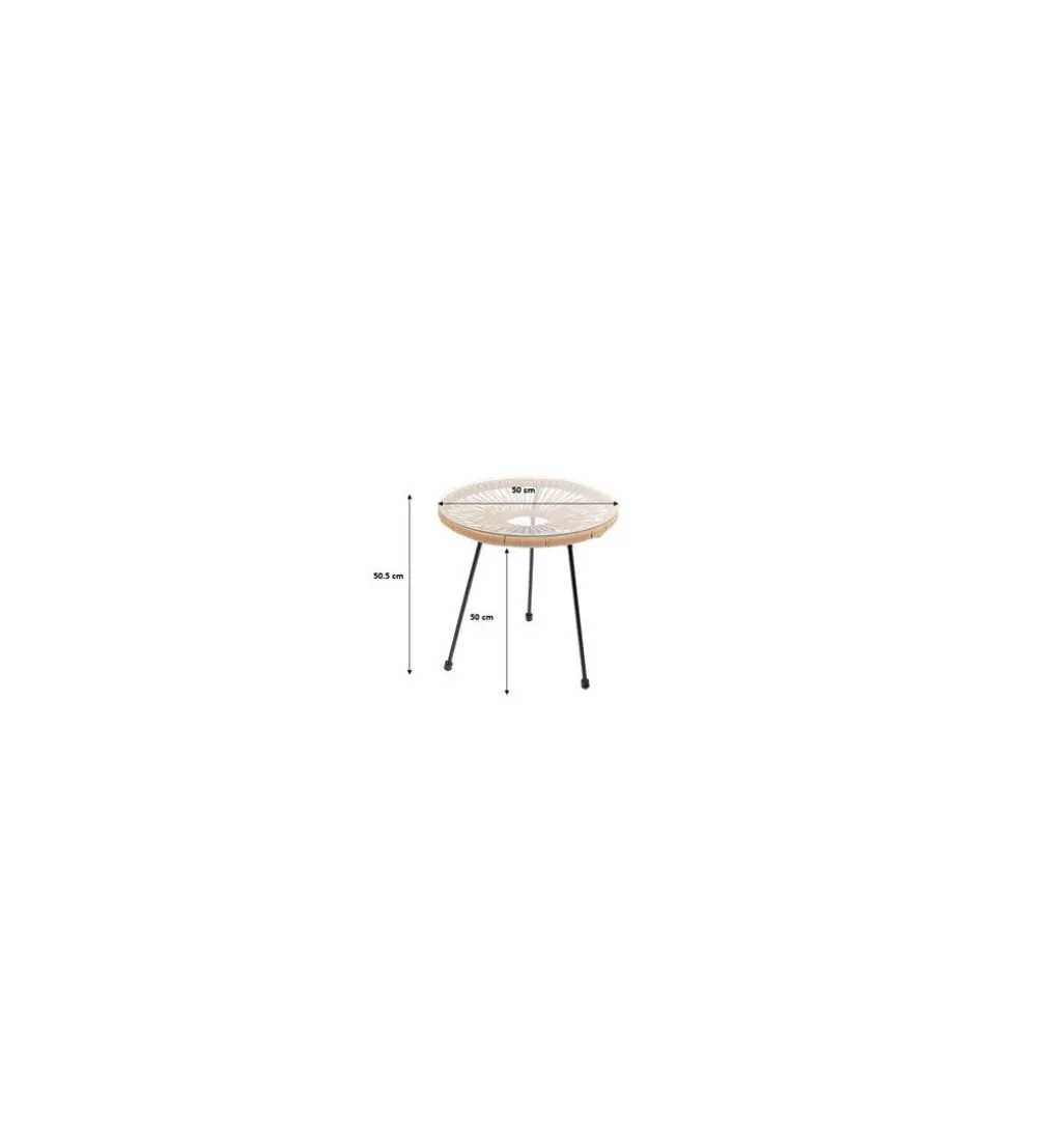 Stolik kawowy ACAPULCO 50 cm naturalny