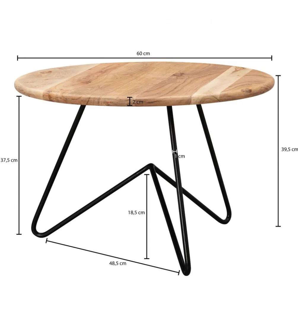Stolik kawowy AGRI 60 cm drewno akacja