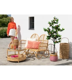 Stolik kawowy ALAN 70 cm rattan