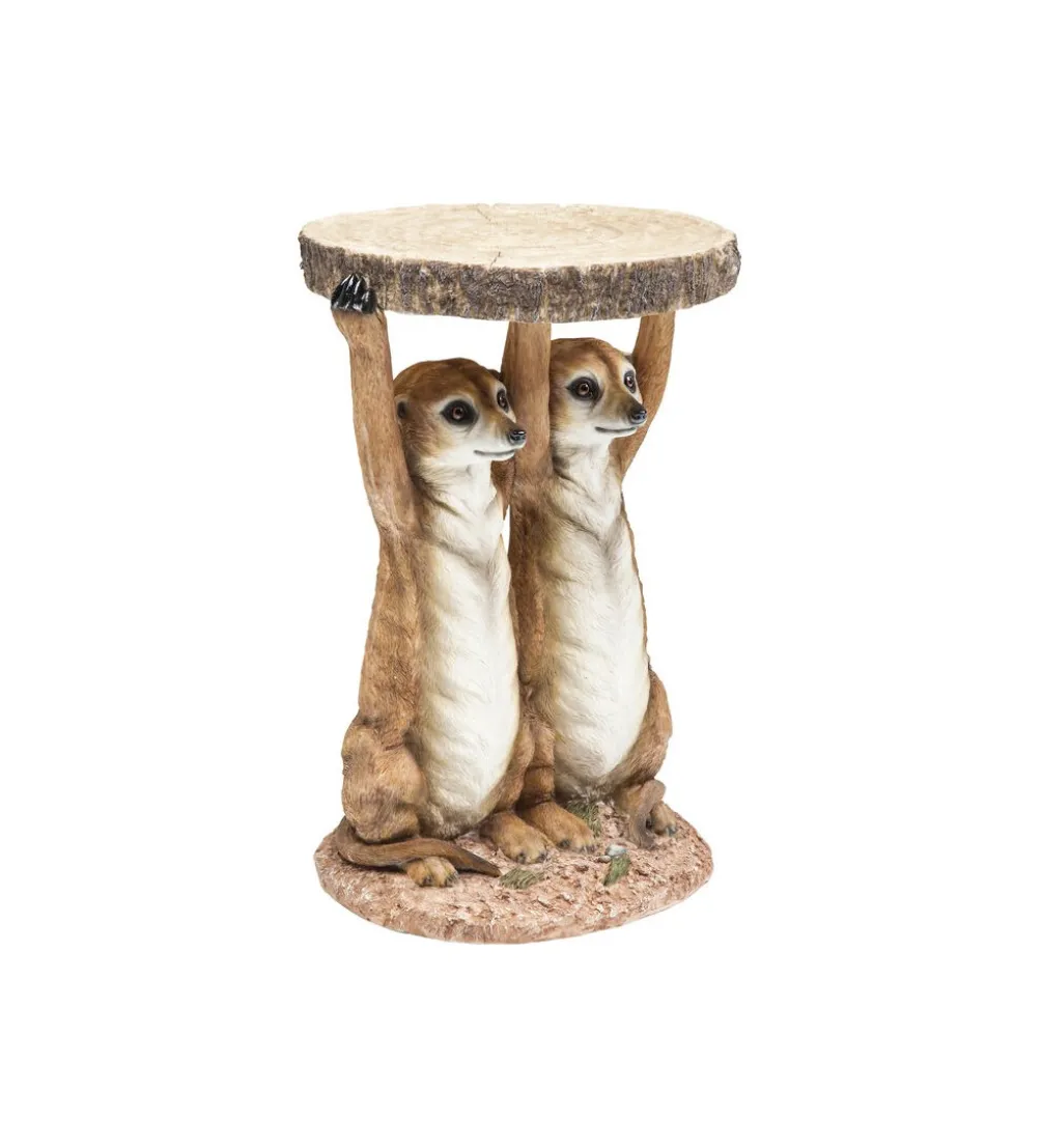 Stolik kawowy ANIMAL MEERKAT SISTERS 33 cm brązowy