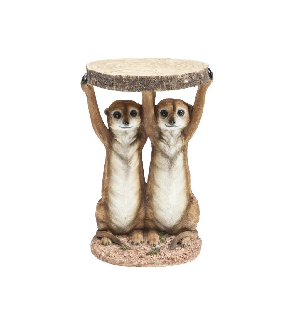 Stolik kawowy ANIMAL MEERKAT SISTERS 33 cm brązowy