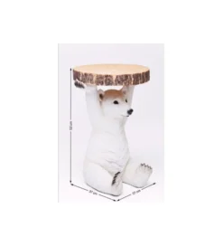 Stolik kawowy ANIMAL POLAR BEAR 37 cm biała