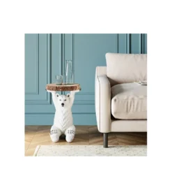 Stolik kawowy ANIMAL POLAR BEAR 37 cm biała