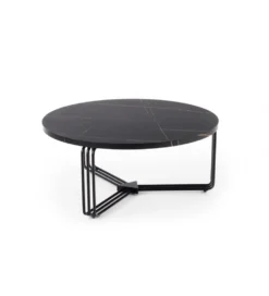 Stolik kawowy ANTICA 80 cm w optyce czarnego marmuru