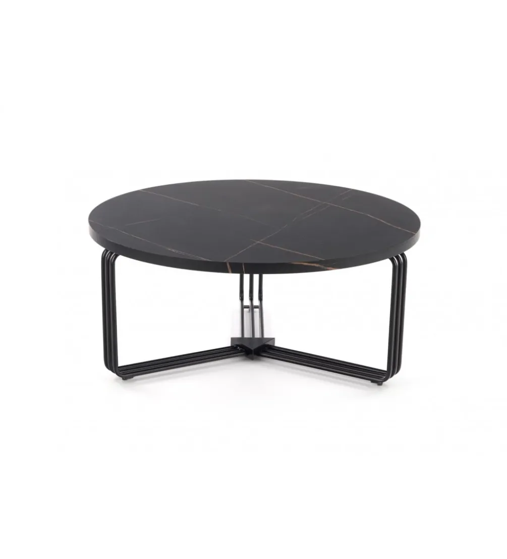 Stolik kawowy ANTICA 80 cm w optyce czarnego marmuru
