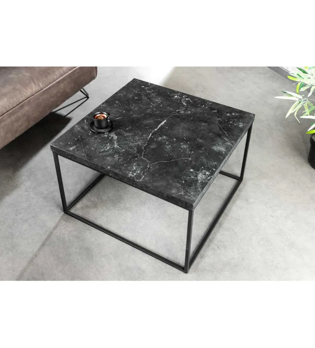 Stolik kawowy ARCHITECTURE 60 cm w optyce czarnego marmuru