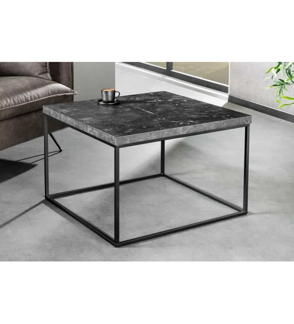 Stolik kawowy ARCHITECTURE 60 cm w optyce czarnego marmuru