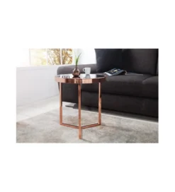 Stolik kawowy Art Deco 45 cm czarno miedziany