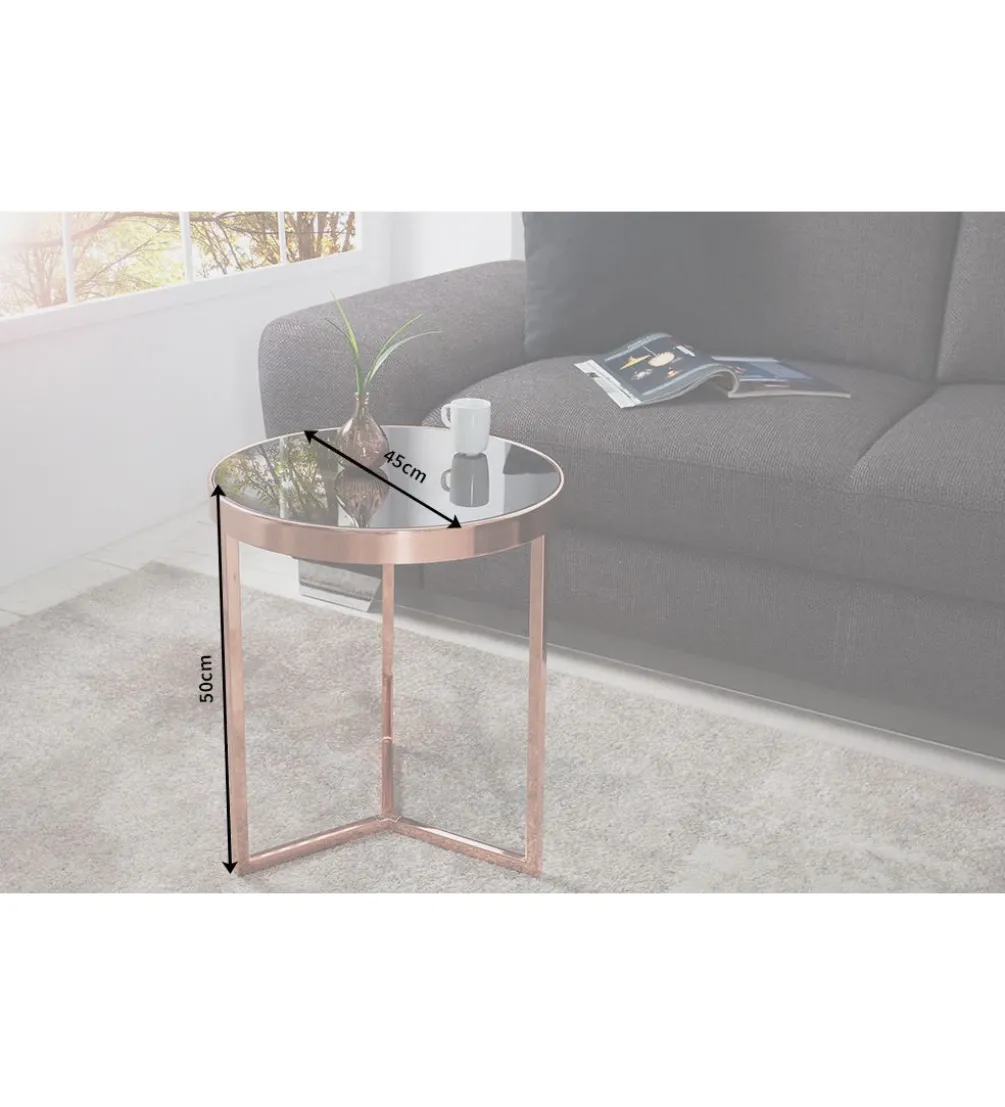 Stolik kawowy Art Deco 45 cm czarno miedziany