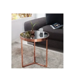 Stolik kawowy Art Deco 45 cm czarno miedziany