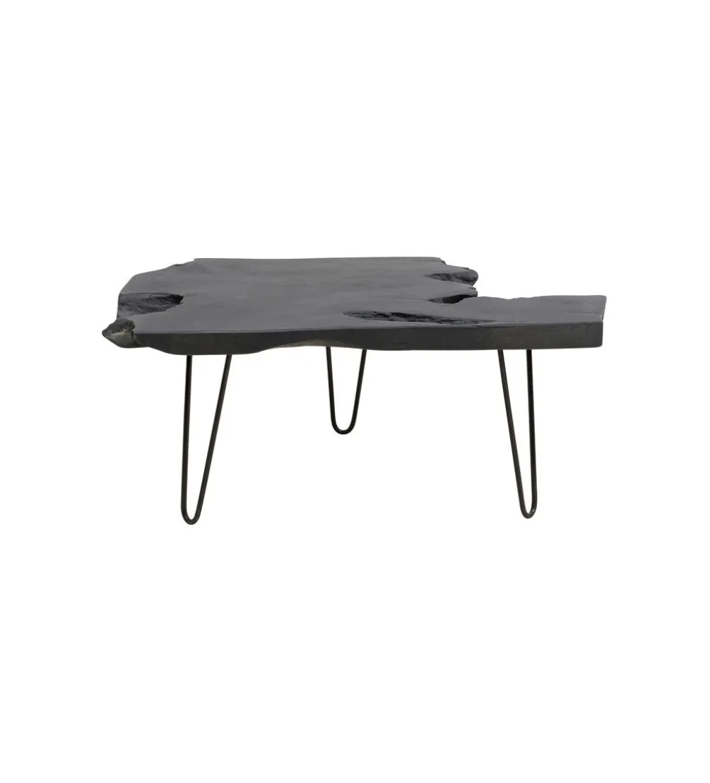 Stolik kawowy ASPEN 100 cm drewno teak czarny