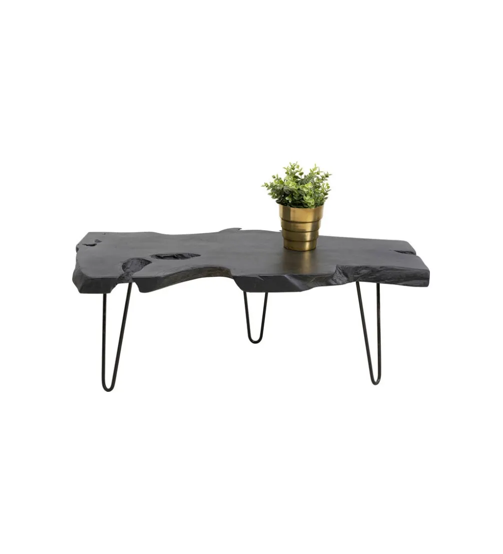 Stolik kawowy ASPEN 100 cm drewno teak czarny