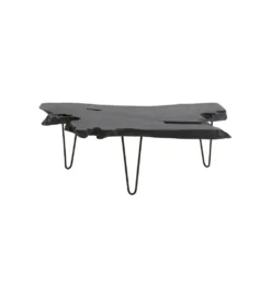 Stolik kawowy ASPEN 100 cm drewno teak czarny