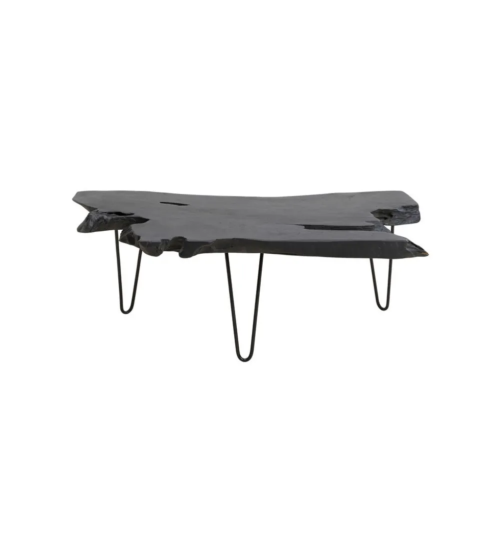 Stolik kawowy ASPEN 100 cm drewno teak czarny