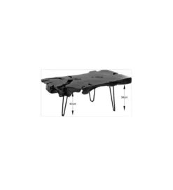 Stolik kawowy ASPEN 100 cm drewno teak czarny