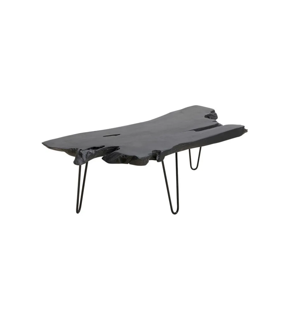 Stolik kawowy ASPEN 100 cm drewno teak czarny