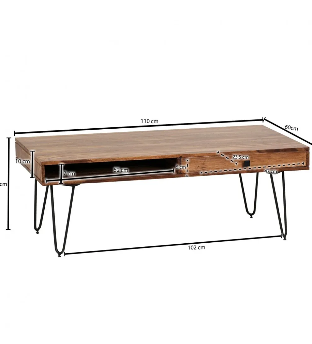 Stolik kawowy BAGLI 110 cm drewno sheesham