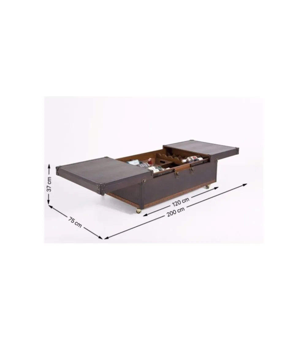 Stolik kawowy BAR GLOBETROTTER 120 cm brązowy