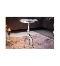 Stolik kawowy Barock Jardin 55 cm srebrny