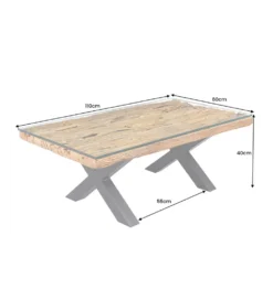 Stolik kawowy BARRACUDA110 cm drewno teak bez szkła