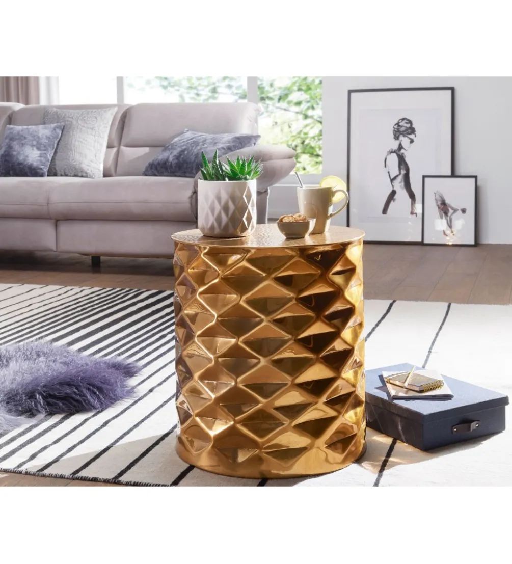 Stolik kawowy BATIN 43 cm złoty