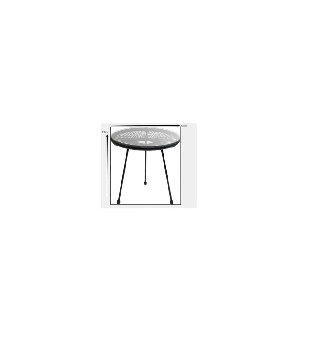 Stolik kawowy boczny ACAPULCO MONO 50 cm czarny