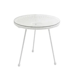 Stolik kawowy boczny ACAPULCO MONO 50 cm biały