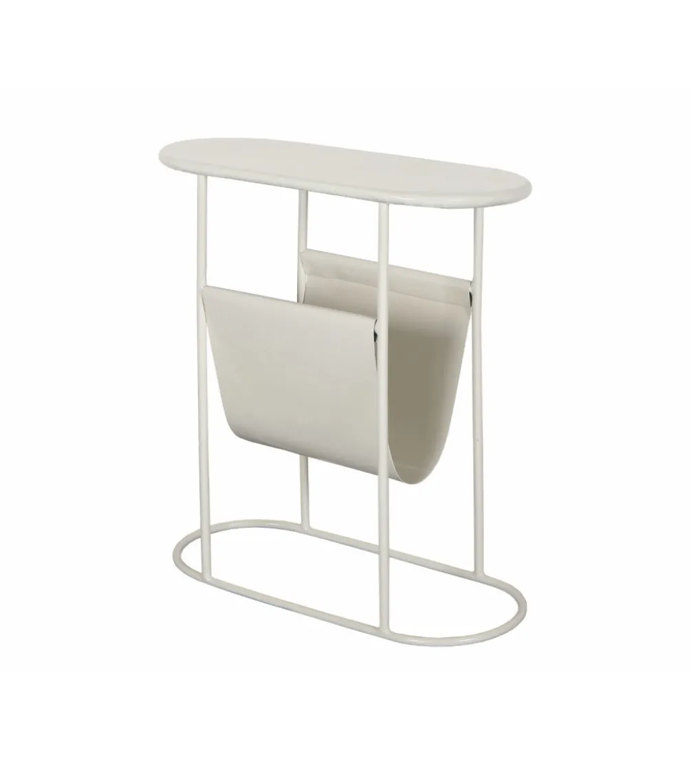Stolik kawowy boczny BRIX LUNA 57 cm biały