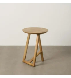 Stolik kawowy boczny DREKEO 55 cm drewno mango